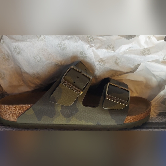Birkenstock Arizona Green and Sand Camouflage Sandals Women Size 6 Or EU 37 NWT - Picture 10 of 10